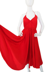 1978 Collection Rare Backless Red Halston Dress