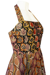 Museum Exhibited 1970 Thea Porter Couture Dress in Silk & Beads