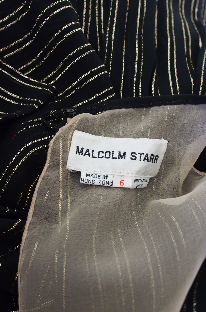 1970s Malcolm Starr Gold Thread Caftan Dress