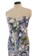 Gorgeous Spring 2010 Alexander McQueen Floral Strapless Dress w Unusual Bubble Hem