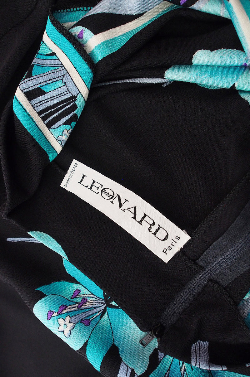 1970s Leonard Paris Printed Silk Jersey Dress