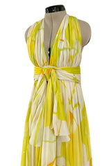 Beautiful 1973 Christian Dior by Marc Bohan Printed Silk Chiffon Dress