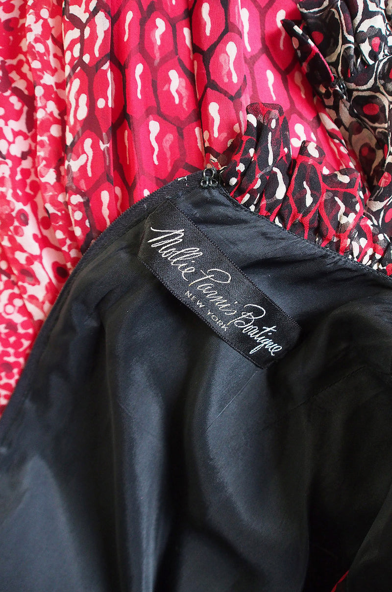 1970s Silk Chiffon Mollie Parnis Dress