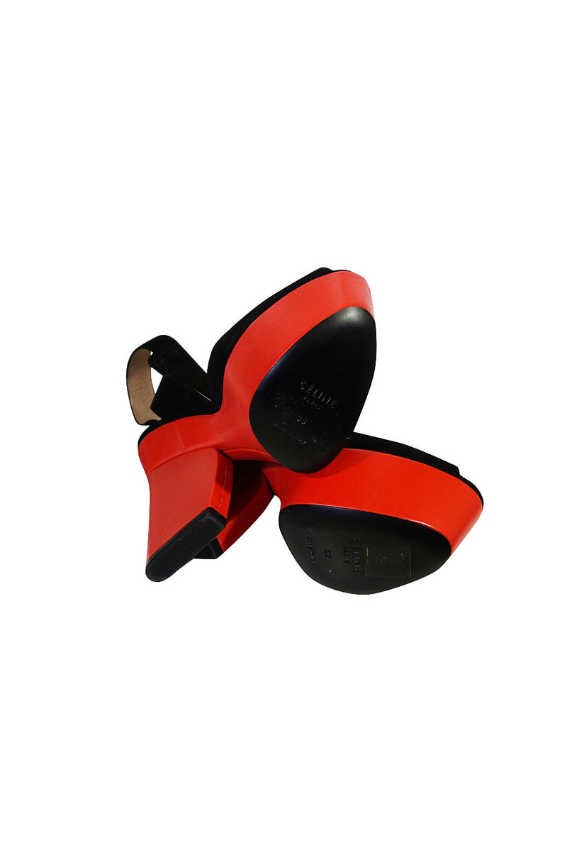 NIB Spring 2012 Celine Suede Lipstick Red Platforms
