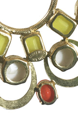 Exceptional 1960s Schreiner NY Poured Glass Brooch Necklace