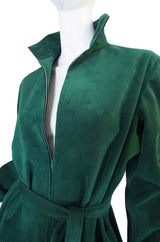1972 Emerald Green Halston Ultrasuede Dress