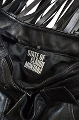 1990s Claude Montana Fringe Leather Skirt