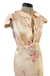 Cutest 1940s Fruit of the Loom Silky Rayon Floral Print Lingerie Dress