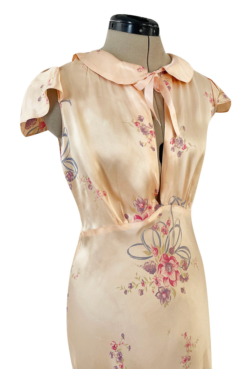 Cutest 1940s Fruit of the Loom Silky Rayon Floral Print Lingerie Dress