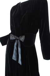 1970s Yves Saint Laurent Velvet Gown & Belt