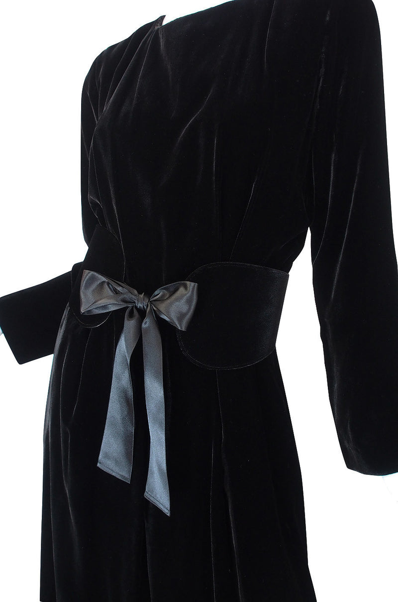 1970s Yves Saint Laurent Velvet Gown & Belt