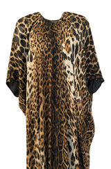 Spring 2002 Tom Ford For Yves Saint Laurent Leopard Bias Cut Silk Caftan Dress