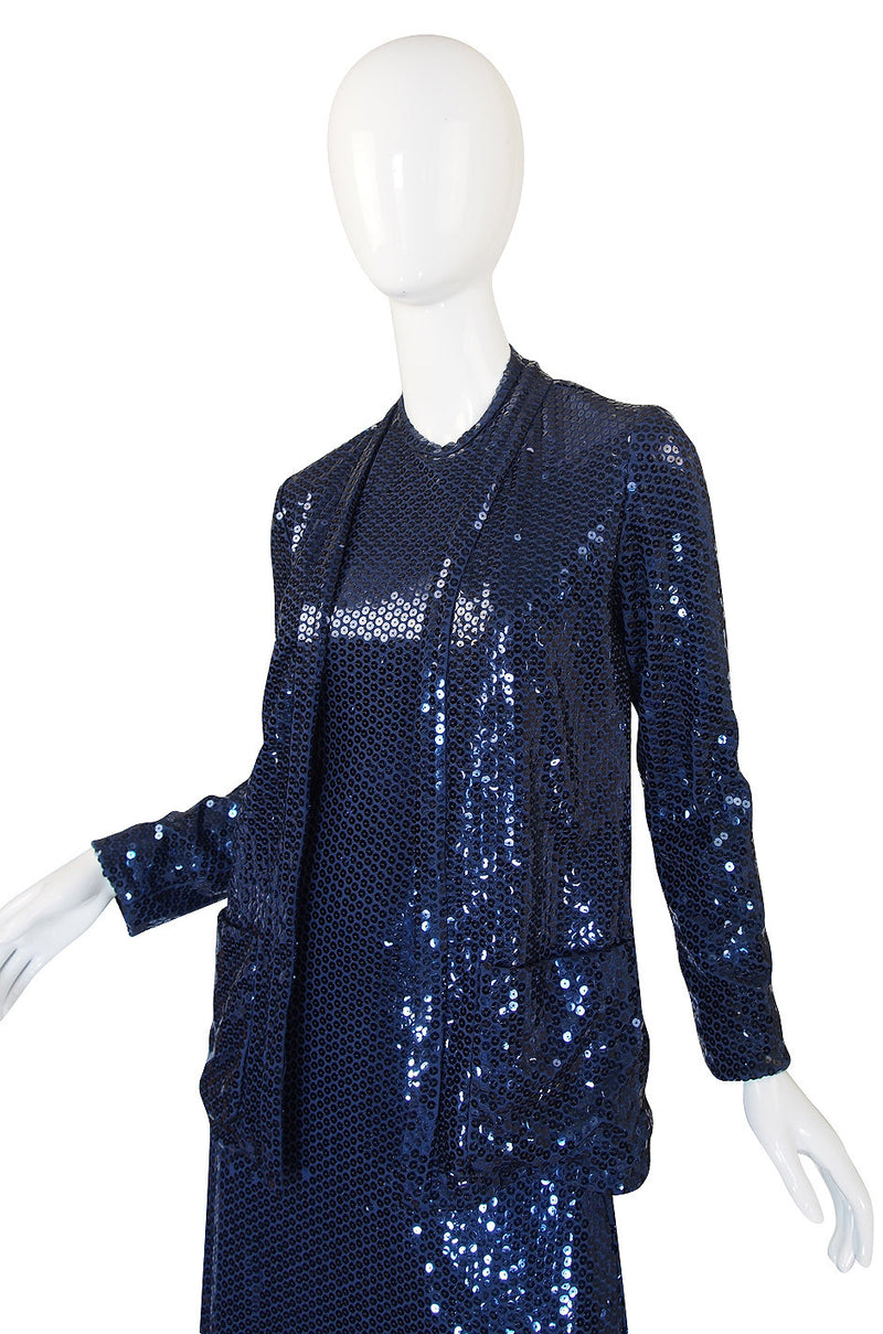 1970s Sequin Harold Levine Dress & Jacket