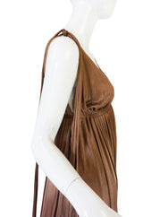 Superb 1970s Grecian Goddess Frank Usher Jersey Dress