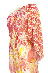 Recent Roberto Cavalli Printed Bias Cut Silk One Shoulder Dress