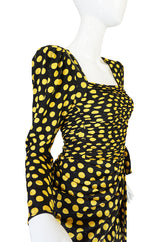 1980s Joan Rivers Owned Ungaro Silk Dot Dress