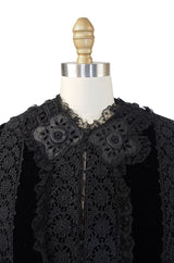 Exquisite Victorian Velvet and Lace Jacket
