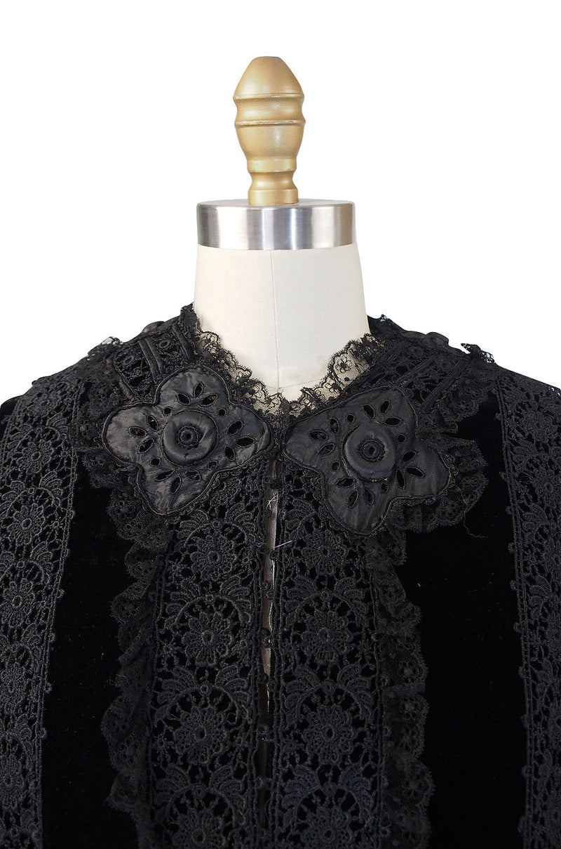 Exquisite Victorian Velvet and Lace Jacket