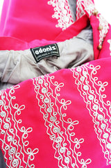 1960s Silver Thread Embroidered Pink Adonis Caftan
