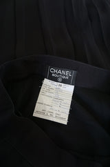 1980s Chanel Silk Crepe Pleated Full Length Maxi Skirt