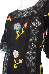 Wonderful 1960s Mexican Embroidered Maxi Dress