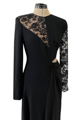 Resort 2019 Givenchy by Clare Waight Keller Black Lace Dress w Side Cut Outs