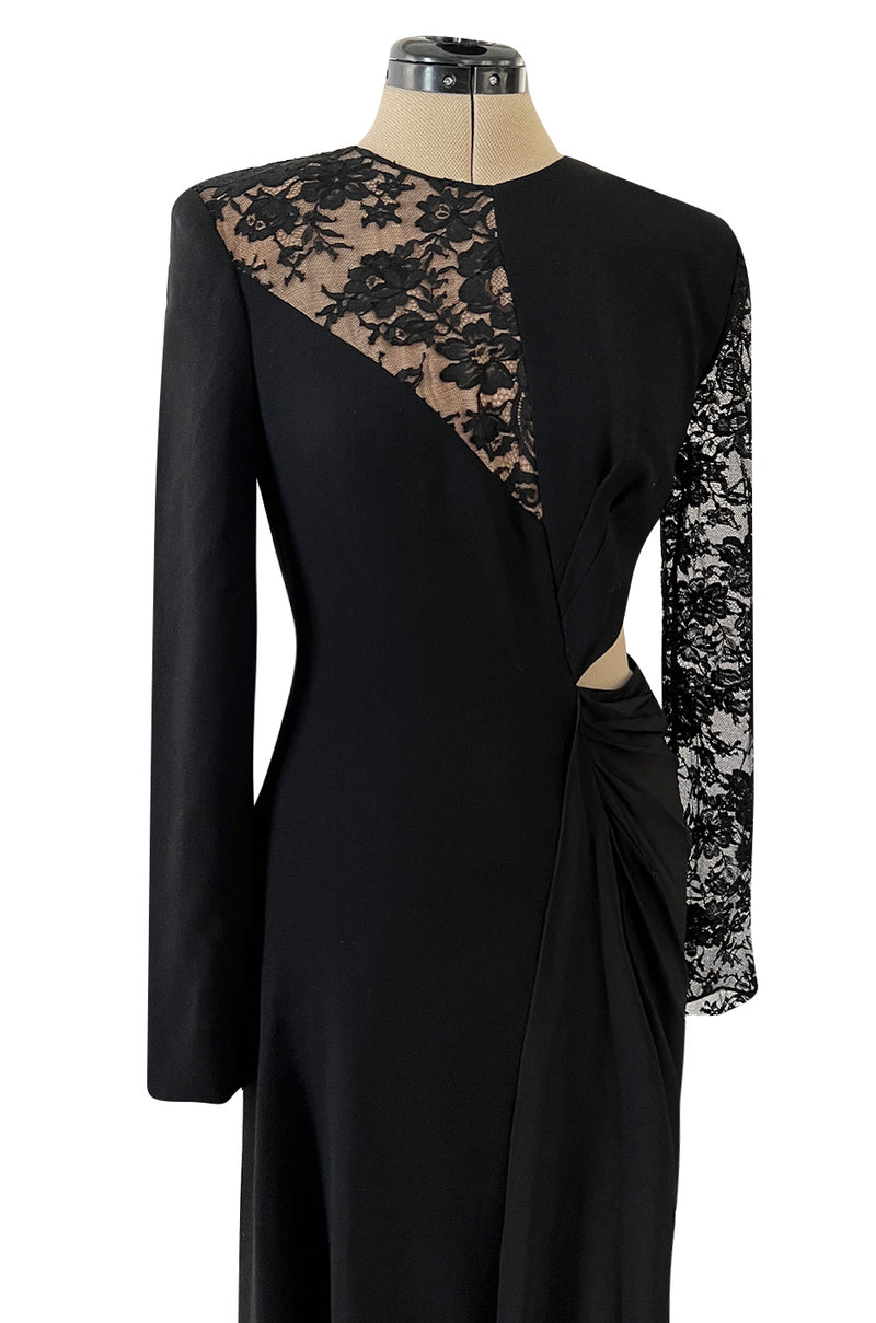 Resort 2019 Givenchy by Clare Waight Keller Black Lace Dress w Side Cut Outs