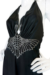 Museum Held 1971 John Kloss Beaded "Black Swan" Dress