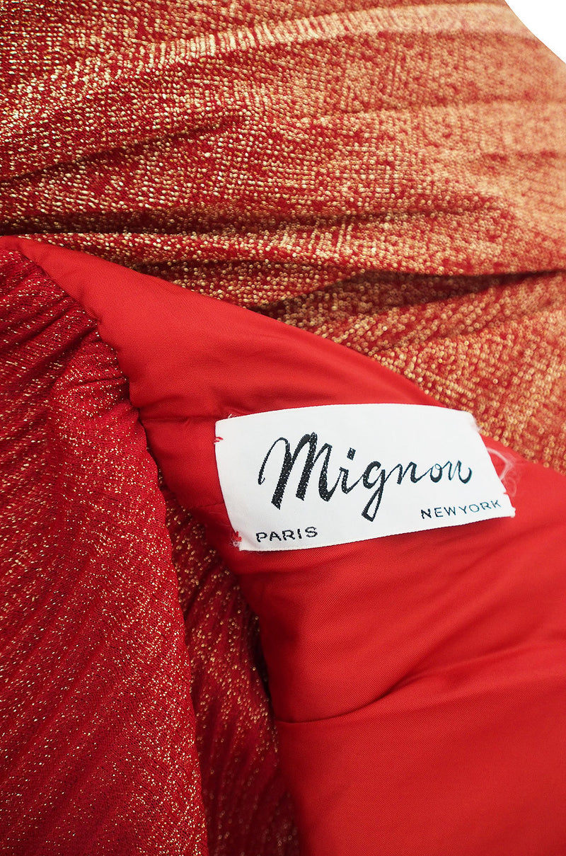 1970s Mignon Red Lame Gold Halter Dress – Shrimpton Couture