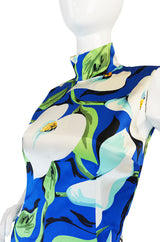 1990s Dolce and Gabbana Stretch Silk Floral Dress