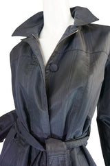 Recent Chic Prada Blue Silk Taffeta Spring Weight Jacket