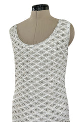 Fabulous 1960s Madeleine de Rauch Haute Couture Pearl White Sequin & Rhinestone Dress
