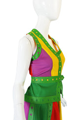 c1974 Giorgio Sant' Angelo Leather Trim Skirt & Vest