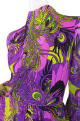 1970s Purple Silk La Mendola Day Dress