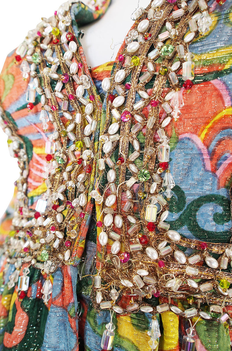 1968 Bergdorf's Heavily Beaded Hostess Gown