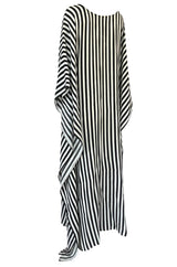 F/W 2016 Jaline "Martina" Custom Striped Silk Black and White Caftan