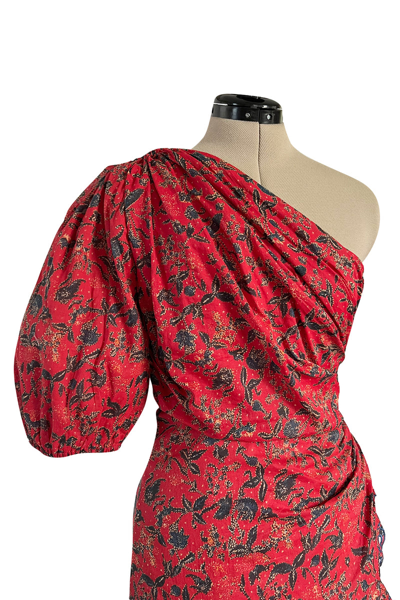 isabel marant etoile one shoulder dress Etoile Isabel Marant Lecia One-Shoulder Ruched Flounce Hem Mini Dress