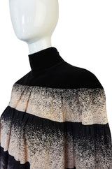 1970s Rare Chloe Printed Silk Velvet Collar Smock Dress