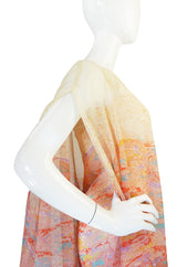 1970s One Shoulder Pastel Jerry Silverman Dress