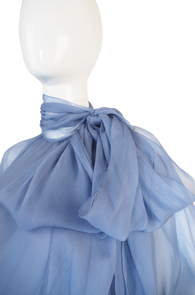 Documented Fall 1973 Haute Couture Yves Saint Laurent Silk Gown Shrimpton Couture