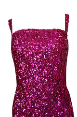 1950s Mr. Blackwell Demi-Couture Densely Covered Pink Sequin Dress