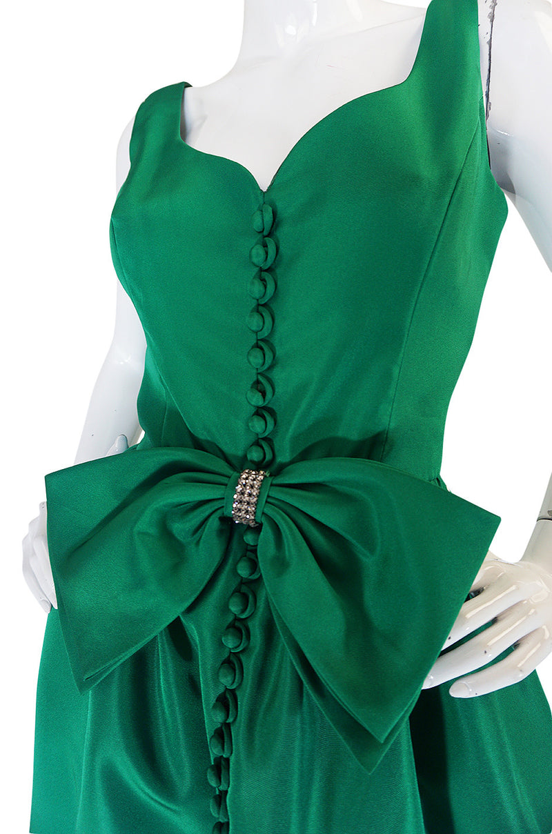 Spectacular 1960s Emerald Green Full Skirt Mini Dress