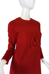 1960s Pierre Cardin for Takashimaya Red Loop Dress