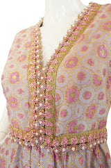 1960s Brocade & Jewelled Pink Jumpsuit