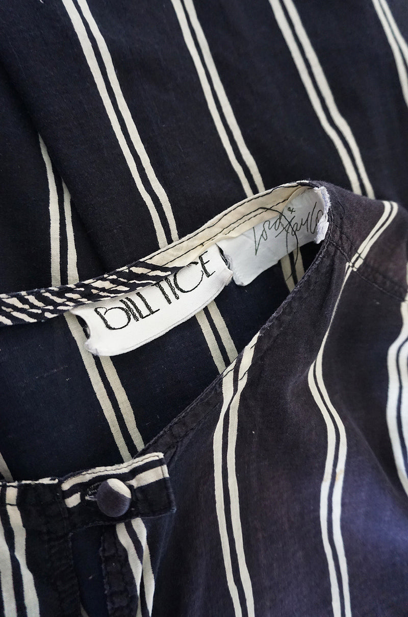 1970s Graphic Black & White Bill Tice Caftan Cover Up