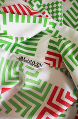 1970s Fun Lanvin Logo Print Shirt Front Dress