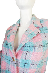 1996 Pastel Runway Chanel Coat w Cabochon Buttons