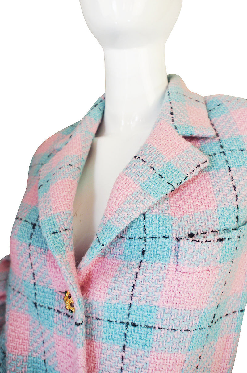 1996 Pastel Runway Chanel Coat w Cabochon Buttons