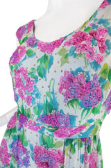 1960s Heavily Beaded Floral Malcolm Starr Dress