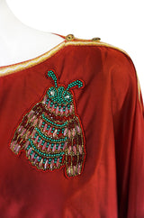 Winter 1972 Bill Gibb Beaded Bee Caftan Dress Set